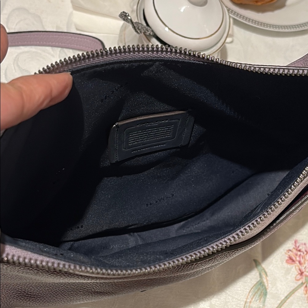 Coach Two-Tone Purple Leather Crossbody Bag - Picture 7 of 8